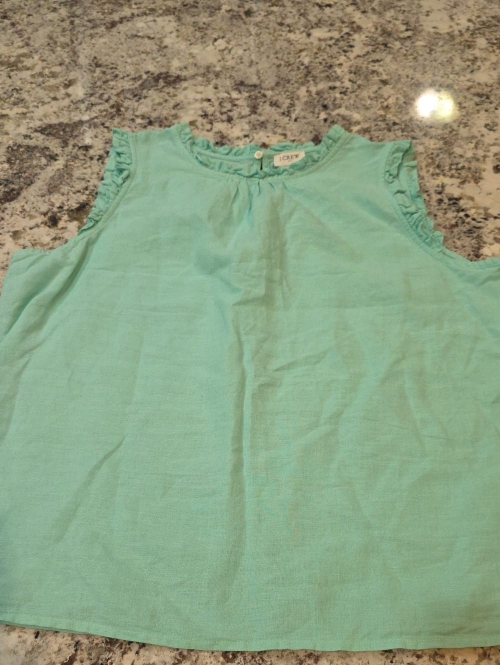 J. Crew Sleeveless Ruffle-Edge Camisole in Mint Green